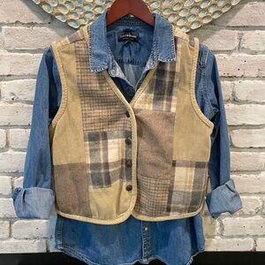 Vintage Wool and Corduroy Patchwork Vest